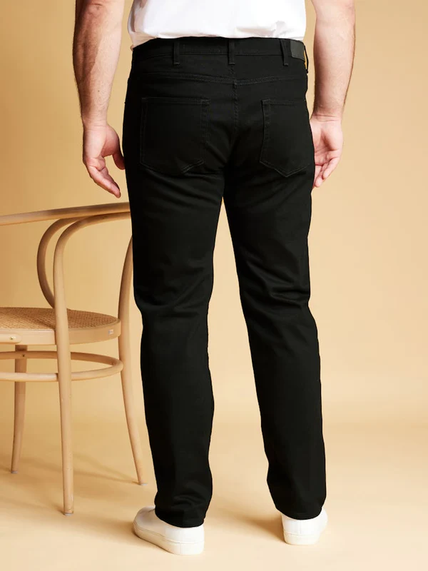 Men's Regular Fit Jet Black Jeans DL4088 - Image 3
